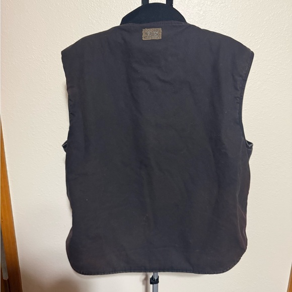 Men's Dark Brown Vest with Ribbed Collar - Picture 4 of 7